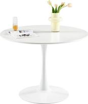 buybyroom Modernus apvalus valgomojo stalas, baro stalas, rašomasis stalas, tinka virtuvei, valgomajam, svetainei ir biurui, 2-4 asmenims, skersmuo 100 cm, baltas