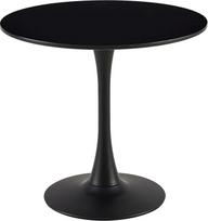 buybyroom Skandinaviškas modernus apvalus valgomojo stalas, minimalistinis mažas stalas virtuvei, valgomajam ir svetainei, skersmuo 80 cm, juodas