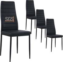 buybyroom Valgomojo kėdės, 4 komplektas, metalinės virtuvės kėdės, valgomojo stalo kėdė, patogi minkšta kėdė, sėdynė, juoda