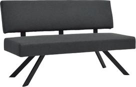 byLIVING Toronto suolas, tamsiai pilkos spalvos apmušalas, juodas rėmas, su atlošu ir dideliu patogumu, valgomojo kambario suolas, virtuvės suolas, matmenys W 138 x H 83 x D 60 cm