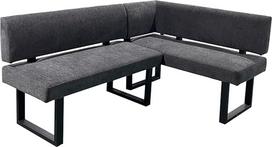 byLIVING Vankuverio kampinis suolas, audinys, antracito spalvos, metalinis rėmas, padengtas juoda milteline danga, kišeninių spyruoklių šerdis, ilgas kairysis, 181,5 x 125 cm, aukštis 86 cm