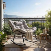 CCLIFE supamasis krėslas Extra Large Living Room Relaxing Chair Galvos atrama Apimtis iki 150 kg Pilka