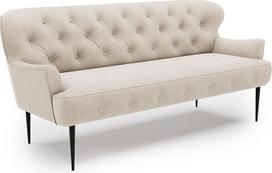 CAVADORE Amba 3 vietų virtuvės sofa, madingas suolas virtuvei ar valgomajam, 193 x 97 x 87 cm, aukštos kokybės plokščias pynimas: Natūraliai balta