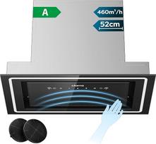 CIARRA CBCB5931C Einbau Dunstabzugshaube 52 cm Lüfterbaustein 460 m³/h mit Handbewegung Sensor Touch-Bedienung CBCF055 Aktivkohlefilter Integrierte Abluft Umluft Abzugshaube 3 Leistungsstufen Schwarz