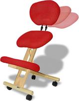 cinius Ergonominė kėdė Ortopedinė kėdė su nugara Kompiuterio kėdė Kelio taburetė Audinys Natūrali/raudona spalva
