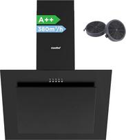 COMFEE CH60J78EM4A2B 60 cm viryklės gartraukis A++, 60 cm šaldiklio gartraukis, recirkuliacinis ir ištraukiamasis oras, 380 m³/h oro srautas, LED, ištraukiamasis gartraukis su aktyviosios anglies filtru, juodos spalvos