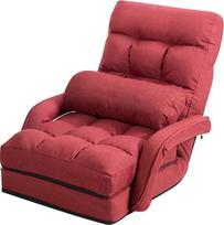 Costway Reguliuojama sulankstoma sofa, paminkštinta grindų kėdė sofa, poilsio lova su porankiais ir pagalvėlėmis namams ir biurui
