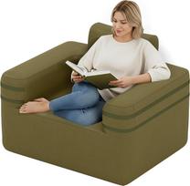 COSTWAY pripučiama sofa, stovyklavimo oro sofa su integruotu siurbliu ir laikymo krepšiu, pripučiama sofa, oro sofa vidaus ir lauko reikmėms