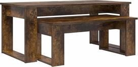 Couchtisch Set 2-teilig Weiß Holzwerkstoff mit rechteckigem Design, modernes Kaffeetisch Set 2 Stück Weiß Holzwerkstoff für das Wohnzimmer
