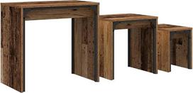Couchtisch-Set Altholz 3er Nesting Tables 60x35x56 cm Holzwerkstoff modern platzsparend für Wohnzimmer Balkon Schlafzimmer
