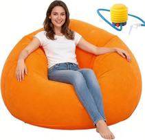 DASIAUTOEM Pripučiamas pupų maišas, pripučiama kėdė sofa su oro pompa, žaidimų pupų maišas žaidimams, pupų maišas kėdė suaugusiems vaikams, pupų maišas gyvenamajam kambariui, vaikų kambariui, patalpoms, lauke (oranžinė)