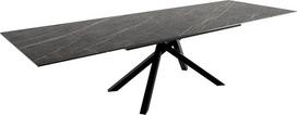 DELIFE "Laminam Noir" valgomojo stalo kraštas Keraminė ruda 200-300 x 100 cm Kryžminis rėmas Stačiakampis juodas ištraukiamas
