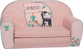 Delsit Kindersofa zum Ausklappen mit Schlaffunktion - Kinder Sofa mit Schaumstofffüllung - Sofa Kinder mit Abnehmbarem Bezug - Kindermöbel Kindersofa Mädchen - 9 Monate bis 4 Jahre - DT2-23001