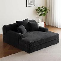 Didelio dydžio šezlongas iš velveto, plati viengulė grindų sofa su 3 pagalvėlėmis, modernus krėslas, skaitymo kėdė be surinkimo, maksimali apkrova 362 kg, skirta svetainei ir miegamajam, itin plati ir patogi | Modernus platus velvetas, Modernus platus vel