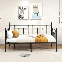 Dienos lovos rėmas 90 x 200 cm lova, viengulė lova, sofa-lova su skersiniu rėmu svečių kambariui, jaunimo lova, metalinė lova, dienos lova, lovos rėmas miegamajam, svetainei, juoda