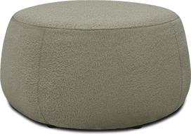 DOMO. kolekcija "Molina Ottoman Taburetė Modern Round Teddy Fabric Stool, kojų taburetė, šoninė taburetė, sofos taburetė, komplektas 75 x 75 x 42 cm (plotis x gylis x aukštis), Taupe