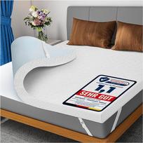 DOPEDIO Topper Memory Foam, gelinių putų čiužiniai Box Spring lovai, minkštas čiužinio viršutinis sluoksnis Oeko-Tex® sertifikuotas čiužinio viršutinis sluoksnis karavano sofos lovai, skalbiamas užvalkalas (140 x 200 cm, 7,5 cm aukščio, baltas)