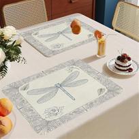 Dragonfly Placemats for Table PVC Placemats Heat Resistant Insulation Set of 4 Stain Resistant