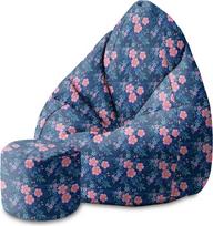 DreamRoots DreamRootsDreamRoots Bean Bag 80 x 80 x 120 cm - pupų maišas su atlošu, taburete ir užvalkalu - sėdynės pagalvėlė suaugusiesiems su užpildu M