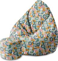 DreamRoots DreamRootsDreamRoots Bean Bag 80 x 80 x 120 cm - pupų maišas su atlošu, taburete ir užvalkalu - sėdynės pagalvėlė suaugusiesiems su užpildu M