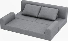 DRIXNO Grindų sofa su miego funkcija, sulankstomas svečių čiužinys, sofa-lova su atminties putomis ir nugaros atrama, daugiafunkcinė miegamoji kėdė svetainei, miegamajam ar mažoms erdvėms, pilka