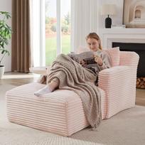 DRIXNO kampinė sofa su miego funkcija, laidinė sofa lova, sofa lova su pagalvėlėmis, išskleidžiama kėdė su spyruokliniu kreipikliu, modulinė sofa, miegamoji kėdė svetainei, miegamajam, biurui, taupanti vietą, rožinė