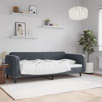 Dviaukštė lova Funkcinė lova Nepralaidi erdvei sofa lova Viengulė lova 100 x 200 cm Tamsiai pilka