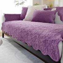 Dygsniuotas sofos užvalkalas, neslystantis, rožės gėlių įspaudas, L formos, kampinė sofa, sofos apsauga, 1, 2, 3 vietų sofos užvalkalai, sofos užvalkalas, sofos apsauga (90 x 210 cm, violetinė)