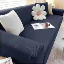 Elastinis sofos dangtelis Žakardas Audinys Stretch Couch Cover L formos sofos Slipcover kampinis dangtelis gyvenamasis kambarys 1/2/3/4 sėdynės, mėlyna 2, didelis (185-230 cm)