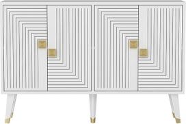 Elegantiškas konsolinis stalas, baltas ir auksinis, 120 x 80 x 30 cm, 18 mm storio, 100 % melaminu dengta medžio drožlių plokštė, stilinga saugykla moderniems namams