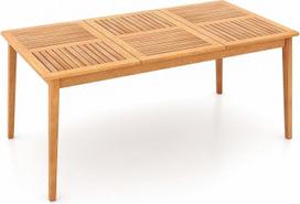 FANTASK Akacijų medžio sodo stalas, 170 x 90 cm, lauko medinis stalas su skyle skėčiui 6 asmenims, stačiakampis valgomojo stalas, balkono stalas balkonui, sodui, terasai