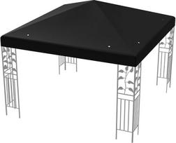 FANTASK pavėsinės stogo keitimo danga, 3 x 3 m pavėsinės stogo keitimas su tvirtinimo detalėmis, vandenį atstumiantis ir stabilus pavienis sodo pavėsinės stogas (juodas)