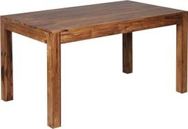 FineBuy Valgomojo stalas 140 cm Sheesham medžio masyvo valgomojo stalas Nesenstantis virtuvės stalas Stačiakampio formos medinis stalas Valgomasis Paprastas didelis valgomojo stalas Mediena Ruda