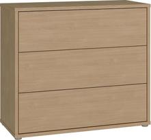 Forte Alice Springs Komoda 100, modern-minimalistisch, 3 Schubladen, Wohn-/Schlafzimmer, Holzwerkstoff, Eleganica Eiche Holzdekor, 94,8 cm breit x 83,1 cm hoch x 41,5 cm tief