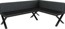 FURNISTAR "Akiko" metalinis X kampinis suoliukų komplektas jūsų valgomajam, virtuvei, moderniam, svetainės kambariui, valgomojo kampeliui. Puikiai tinka virtuvei, biurui ir priimamajam. Tvirtas ir stiprus atlikimas. (196 x 142 - dešinysis