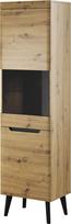 Furniture24 "Nordi" vitrina Stovinti vitrina su LED apšvietimu (ąžuolas "Artisan")
