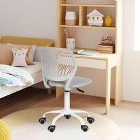 FurnitureR Vaikų rašomojo stalo reguliuojamo aukščio spalvinga ergonomiška kėdė su atlošu ir porankiais, vaikiška kėdė su 5 ratukais, skirta 3-10 metų vaikams, didžiausia apkrova 100 kg