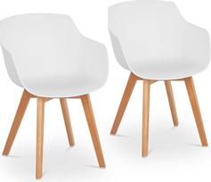 Fromm & Starck Star_SEAT_17 2 kėdžių rinkinys iki 150 kg Sėdynės paviršius 41 x 40 cm Baltas plastikas Kėdės kojos buko mediena