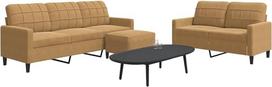 Gecheer 3278408 3 dalių sofos komplektas Fotelis sofa sofa svetainės sofa sofa sofa komplektas Dizainerių sofos sėdynių baldai minkšti baldai su pagalvėlėmis rudas aksomas