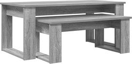 Gecheer Kaffeetisch Set 2 pcs Graues Sonoma Holzwerkstoff, Sofatisch Beistelltisch Wohnzimmertisch für kleine Wohnungen Schlafzimmer8000137