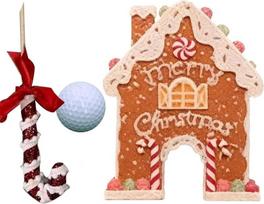 Genérico Lebkuchen-Golf-Set, Mini-Golfset aus Holz mit Zuckerstange und Bälle, Mini-Golffeld-Set, Weihnachtsfeierspiele für das Büro zu Hause