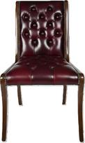 Generisch Chesterfield CASA Button Tufting valgomojo kėdė - bordo spalvos - itališka natūrali oda - medinės kojos