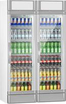 GGM Gastro GK374UEG#SET2 2 dalių gėrimų šaldytuvų rinkinys - 690 litrų - plonas dizainas - LED apšvietimas - rakinamos savaime užsidarančios durys - neužšąlančios durys - balta/pilka spalva