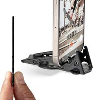 GEOMETRINIS kišeninis trikojis PROv2 - kortelės dydžio stovas "iPhone" matinės juodos spalvos universalus rinkinys