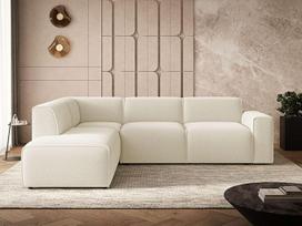 GRAINGOLD Eluno kampinė sofa 292 x 220 cm, L formos sofa, svetainės sofa, Bouclé audinys, 4 vietų kampinė sofa, modernus dizainas (šviesiai smėlio spalvos, kairė)