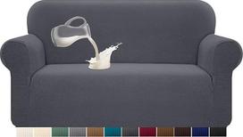Granbest Stretch vandeniui atsparus 1 dalies sofos užvalkalas, Spandex žakardinis elastingas sofos užvalkalas su neslystančiomis putomis (2 sėdimos vietos, pilka)
