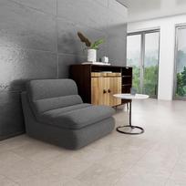Grindų sofa, "Bean Bag" sofa su atlošu, vieno gabalo putų užpildyta suspaudimo sofa, patogi tinginio sofa svetainei, miegamajam (pilka)