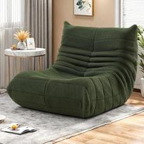Grindų sofa, grindų kėdė su atlošu, Togo sofa, sofa be kaulų, skaitymo kėdė, patogi Teddy sofa, tinkama miegamajam, svetainei (žalia)
