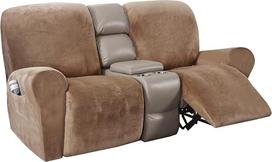 H.VERSAILTEX Sofos užvalkalai denio kėdei Velvet Stretch 2 dalių pagalvėlės Sofos užvalkalai Baldų dangteliai tinka storiems minkštiems skalbiniams (M, Camel Brown)