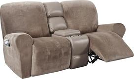 H.VERSAILTEX denio kėdės sofos užvalkalas 6 dalių baldų apsauginis užvalkalas "Couch Velvet Plush" pliušinės formos elastingas stilingas minkštas su elastingu dugnu (vidutinis, Taupe)